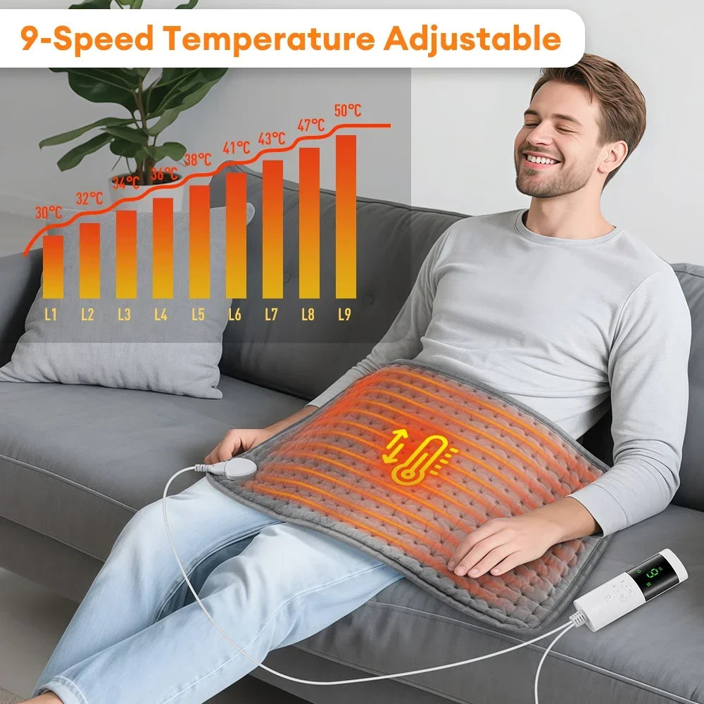 Almohadilla Eléctrica Calefactora 30×60 cm – 9 Niveles de Calor